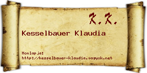 Kesselbauer Klaudia névjegykártya